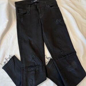 J Brand Black Distressed Skinny Jeans